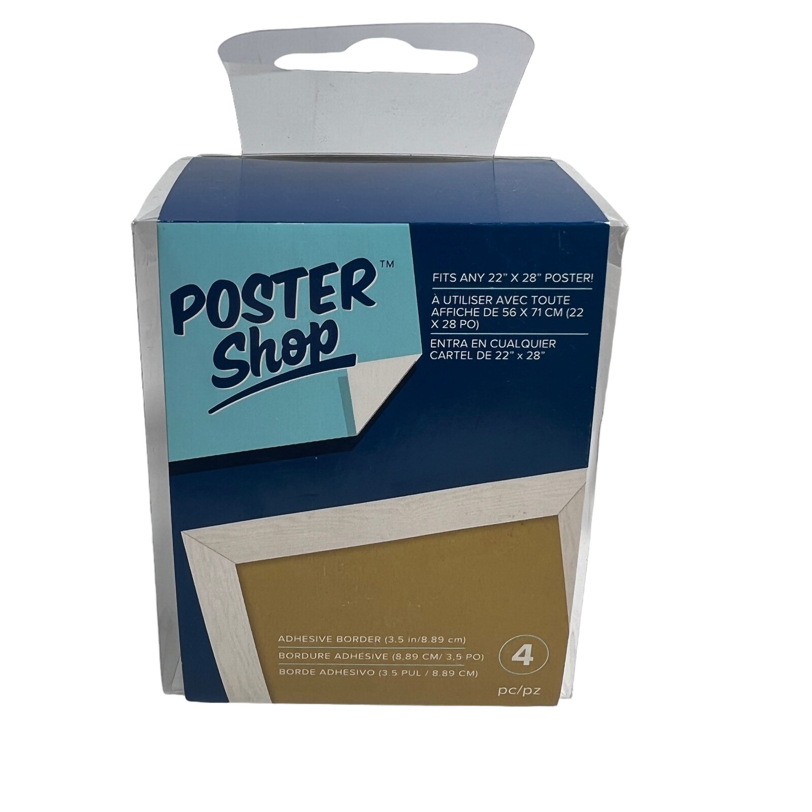 American Crafts Poster Border Adhesive White Woodgrain Border 3.5 in