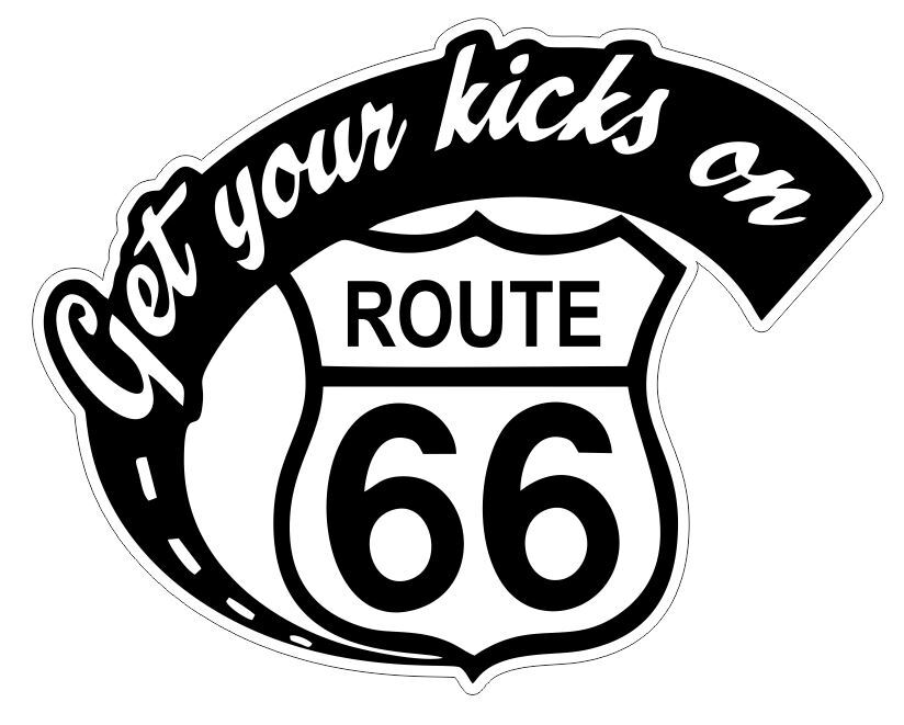 Get Your Kicks On Route 66 Sticker Highway Sign Road Sticker Decal R8065
