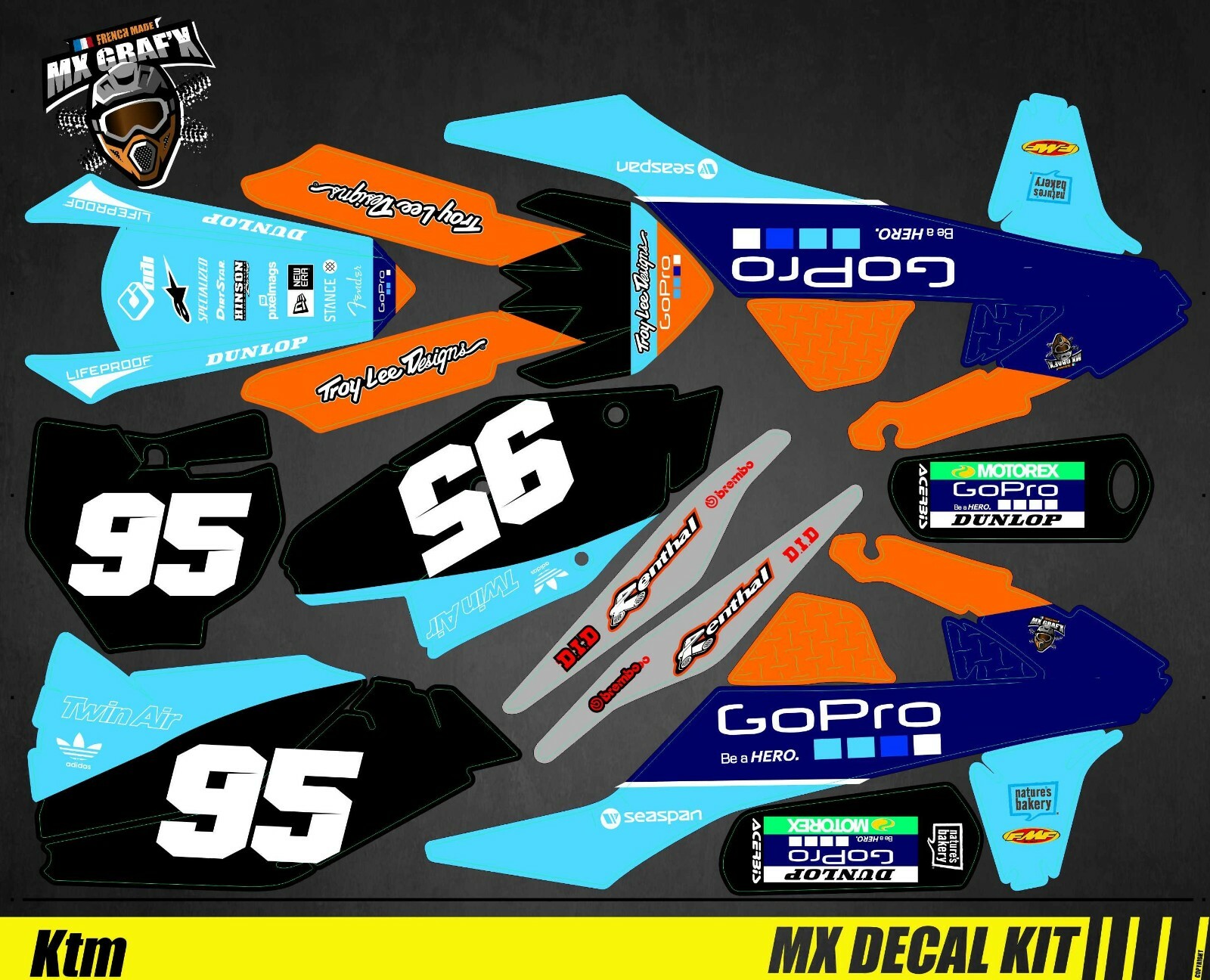 Mx Grafx Moto Decal Kit for Ktm SX SX-F Troy Lee MX US Vinyl