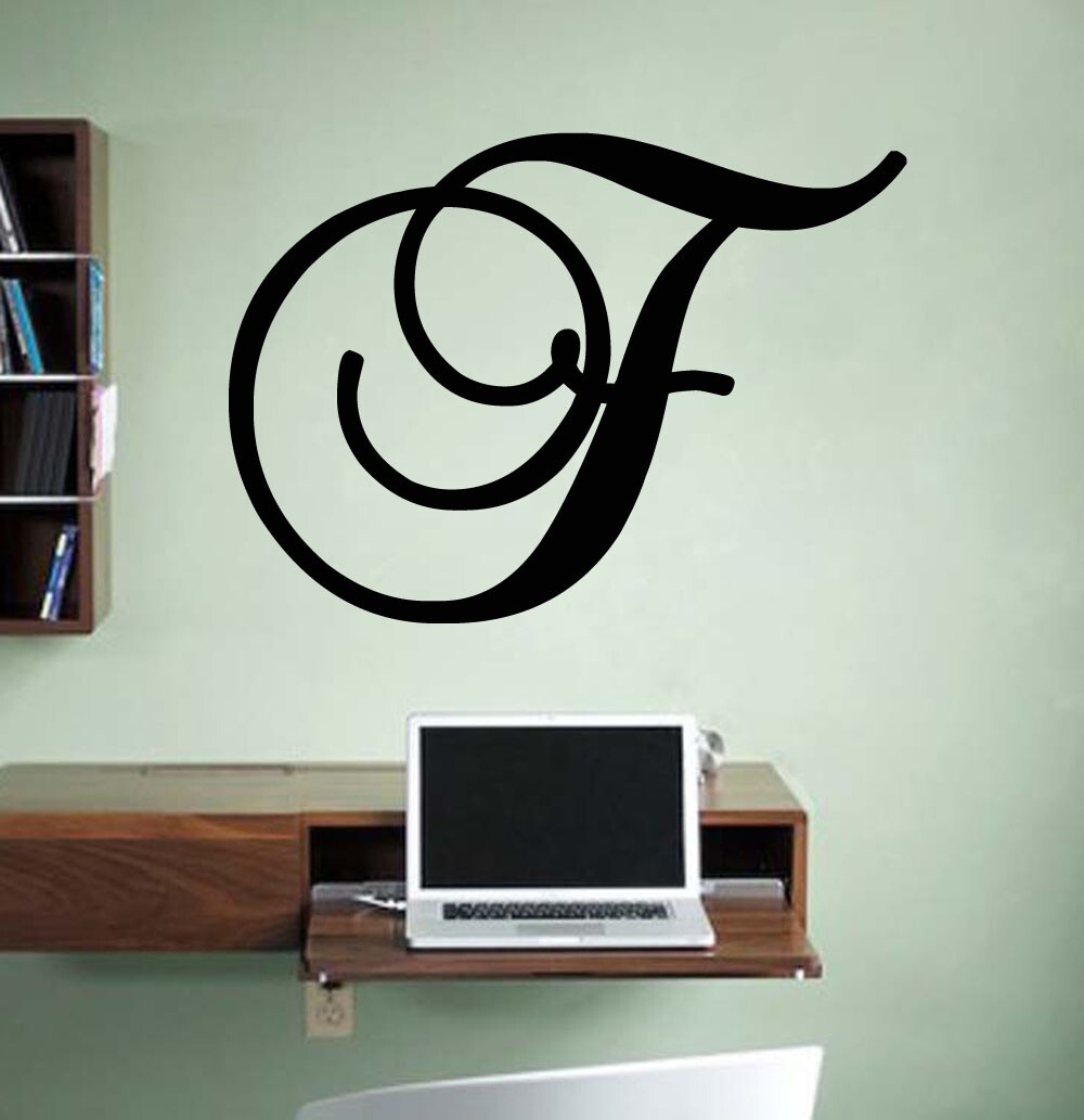 Script Cursive Wedding Letter Initial Vinyl Sticker Decal 3"-5" (i)