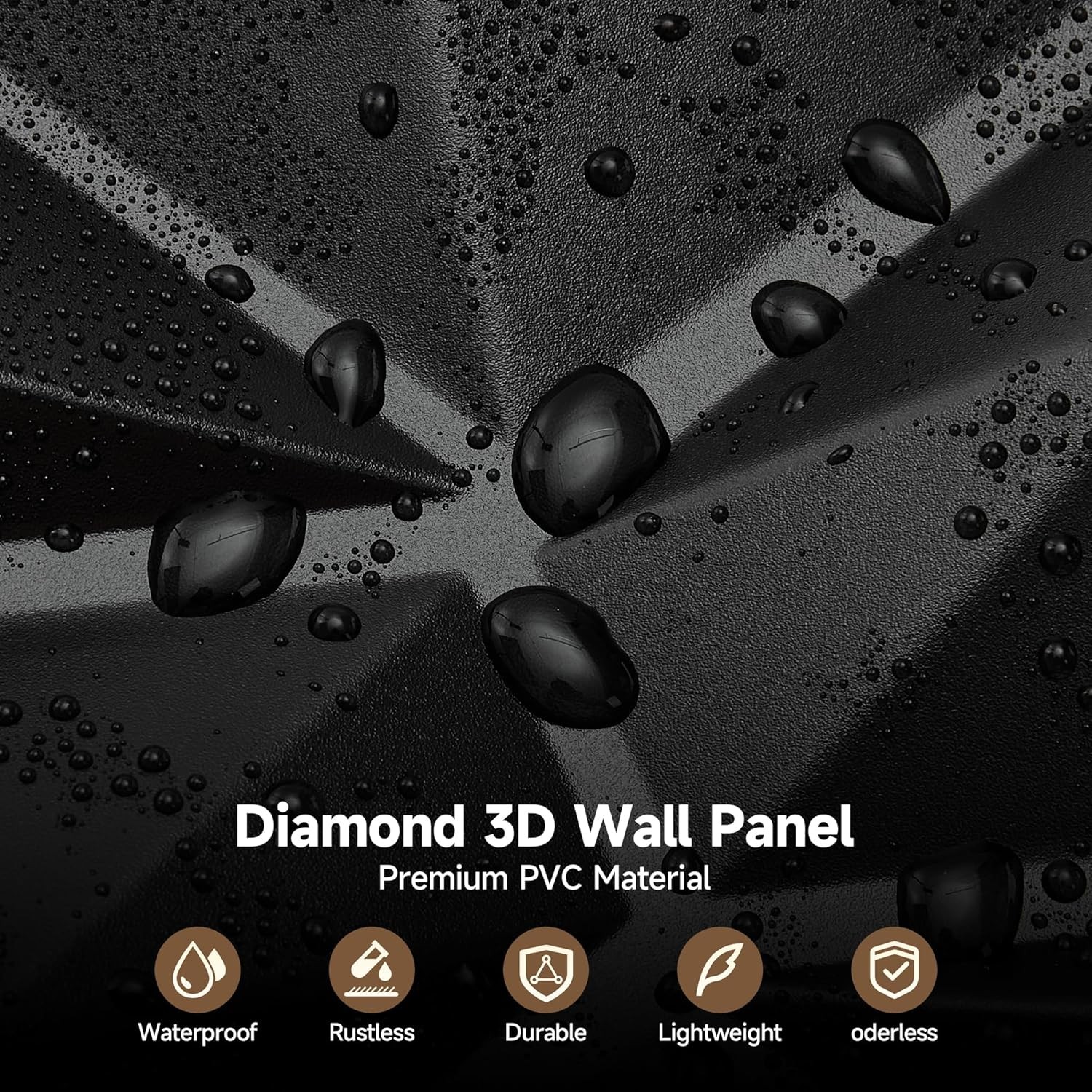 3D Wall Panels 33 Pack 12 x 12 Inch Decorative Wall Panels PVC Accent Wall