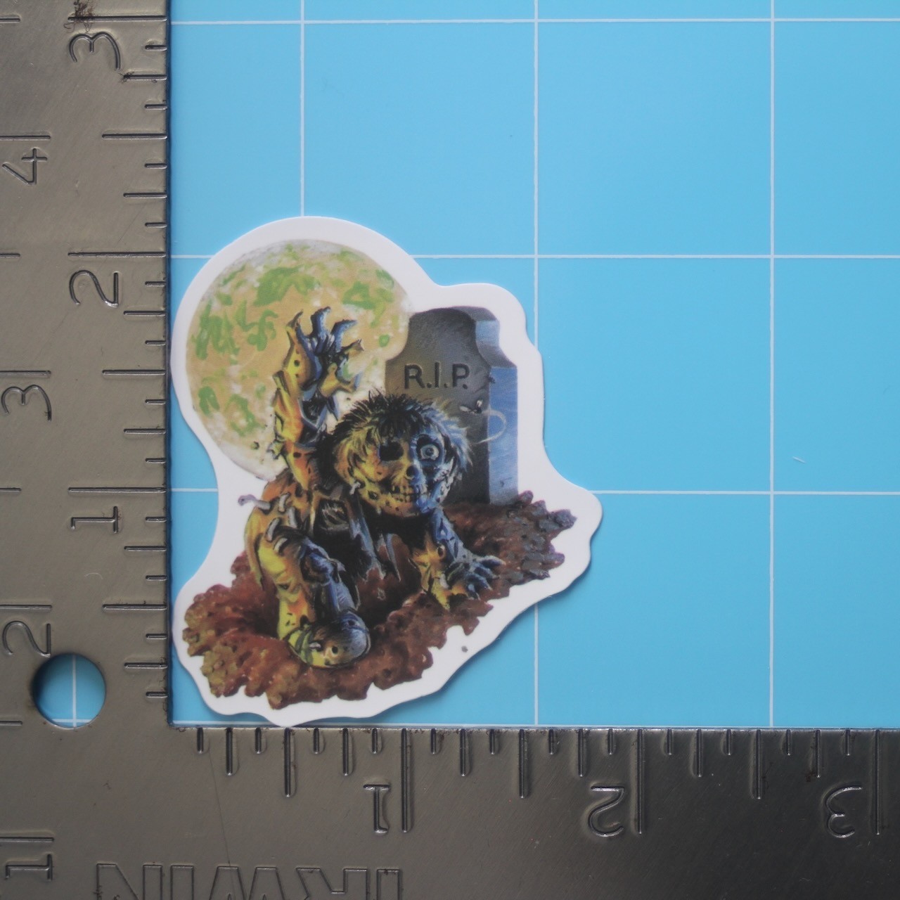Garbage Pail Kids Sticker (DEAD TED/DECAY JAY) GPK Funny Horror, Gloss PVC Decal