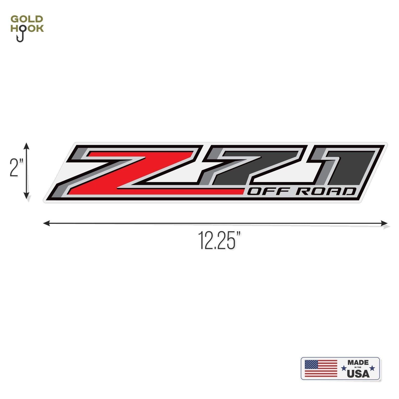 Gold Hook Z71 Off Road Bedside Replacement Decals Compatible with Gold,silver