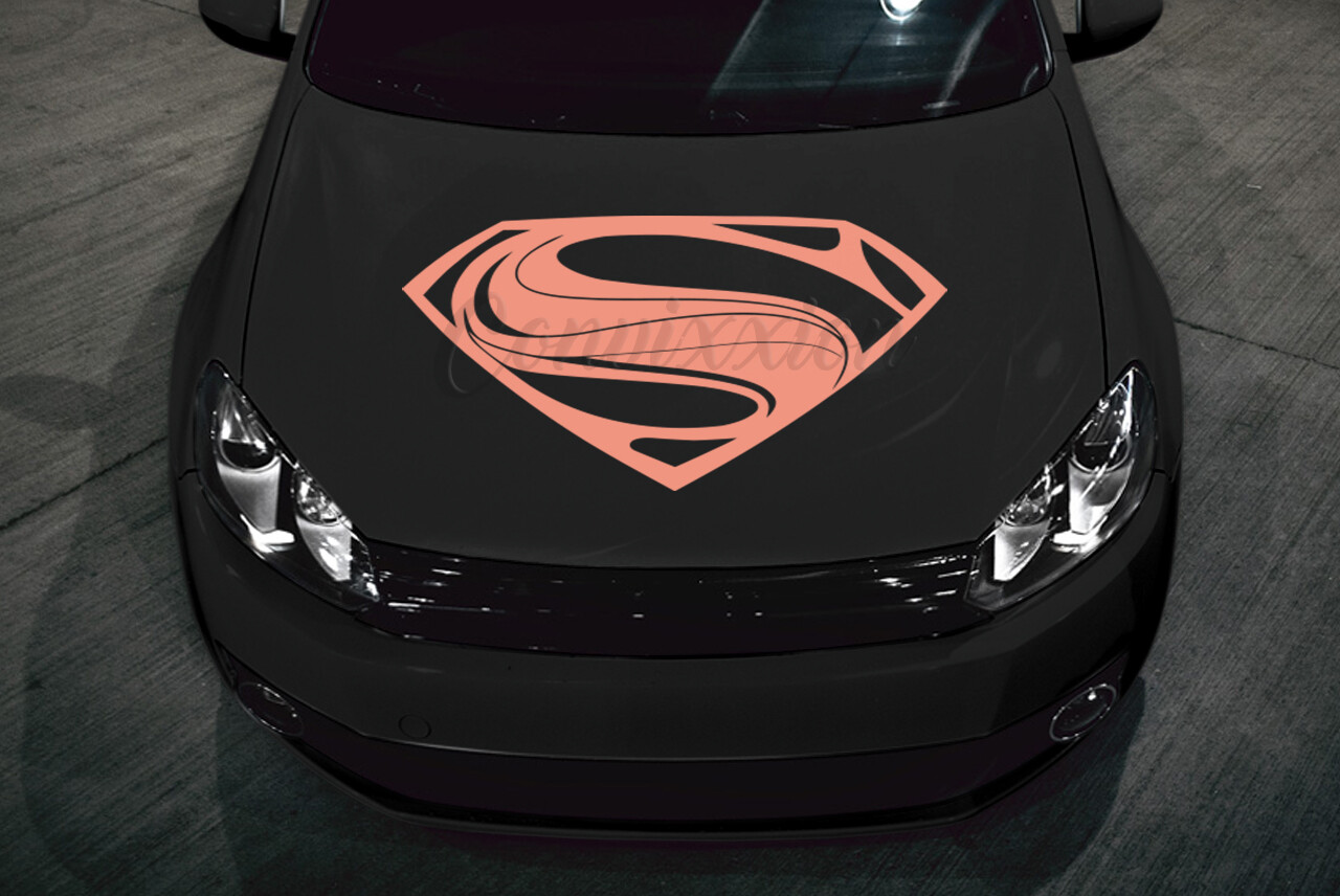 Superman Hood Decal Car Truck Door Glass Vinyl 32" S Shield Single Color