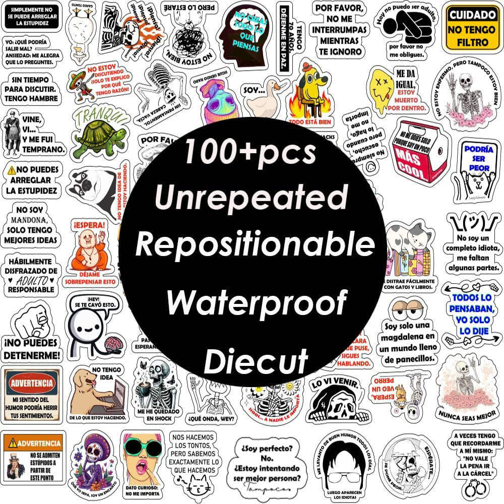 Spanish Funny Meme Stickers for Teens Adults Kids Teachers | Vinyl Stickers Pack