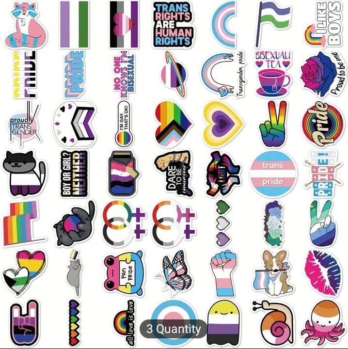 20 PCS Queer LGBTQ+ Gay Lesbian Pan Bi Trans Ace Pride Stickers Mix BRAND NEW