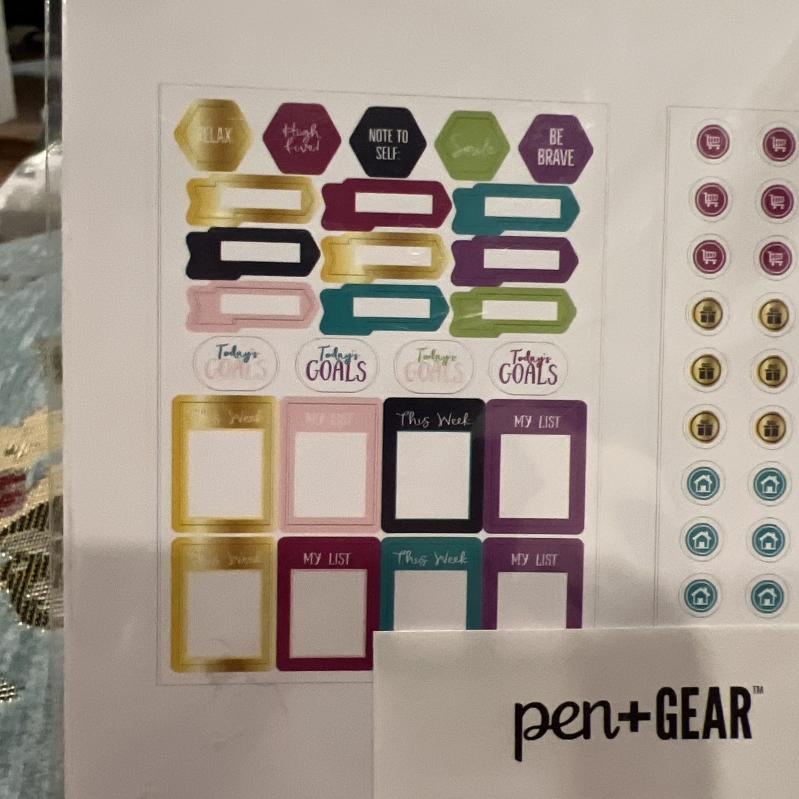 Pen and Gear Stickers 4 Sheets Todays Goals Weekly Planner Shopping To Do Lists