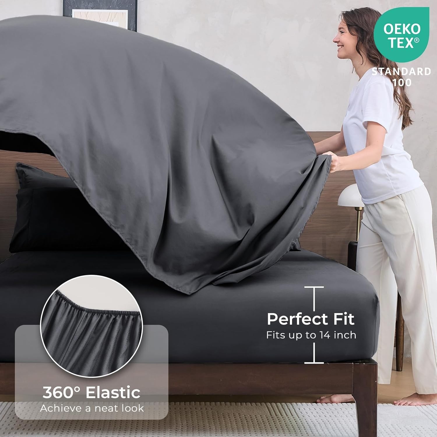 7 Pieces Queen Comforter Set, All Season Reversible Bed in a Bag, Ultra Soft …