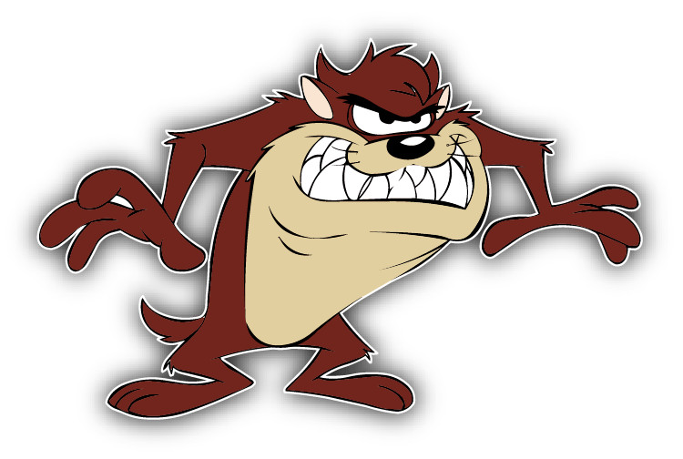 Taz Detective Cartoon Car Bumper Sticker Decal 4" x 5"