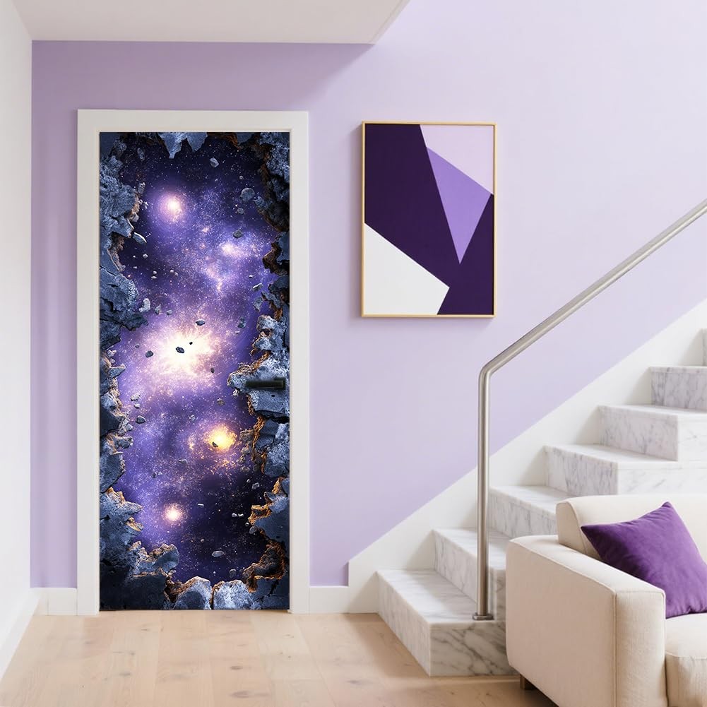 Door Sticker Peel Stick Removable Adhesive Door Mural Decal Vinyl PVC Waterpr…