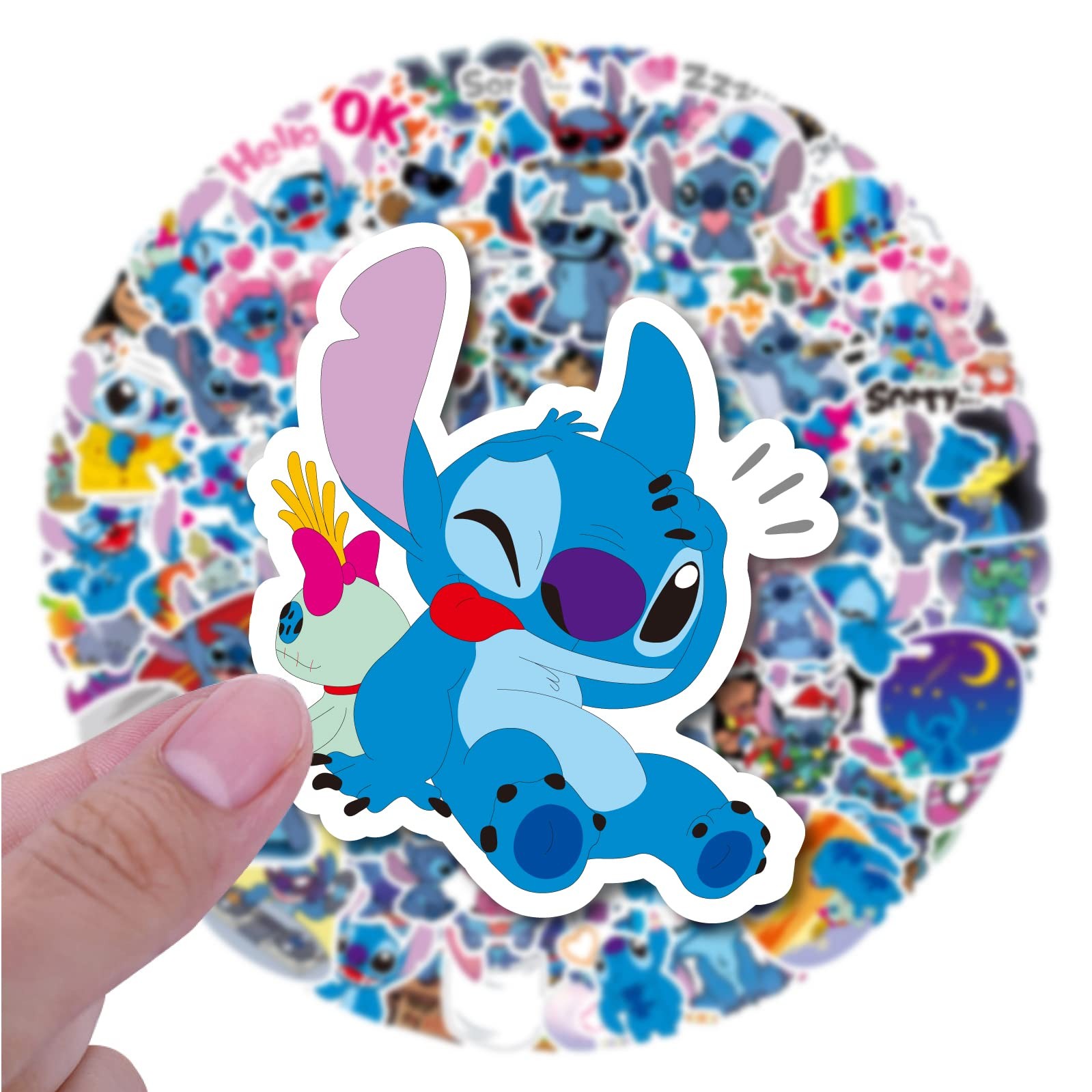 120pcs Stitch Stickers Pack Cartoon Cute Waterproof Vinyl Sticker Multicolor