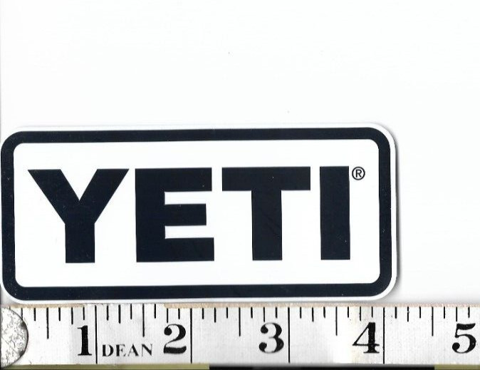 Authentic YETI Sticker Decal ~ Black Letters on White Background (#2376)