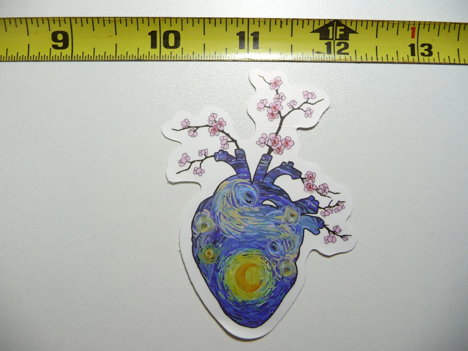 VINCENT VAN GOGH HEART WITH FLOWER BLOSSOMS SMALL STICKER DECAL CLASSIC ARTIST
