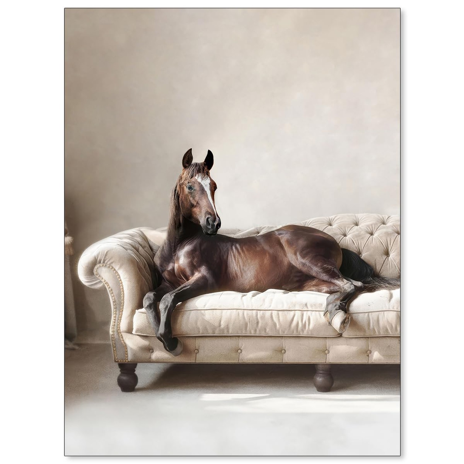 Heltrappe Funny Animal Horse Poster Fashion Western Equine Wall Art Elegant H…