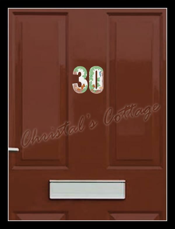 1 NUMBER WATERPROOF STICKER SQUIRREL COLOUR HOUSE NO. GARAGE DOOR BIN CAR WALL