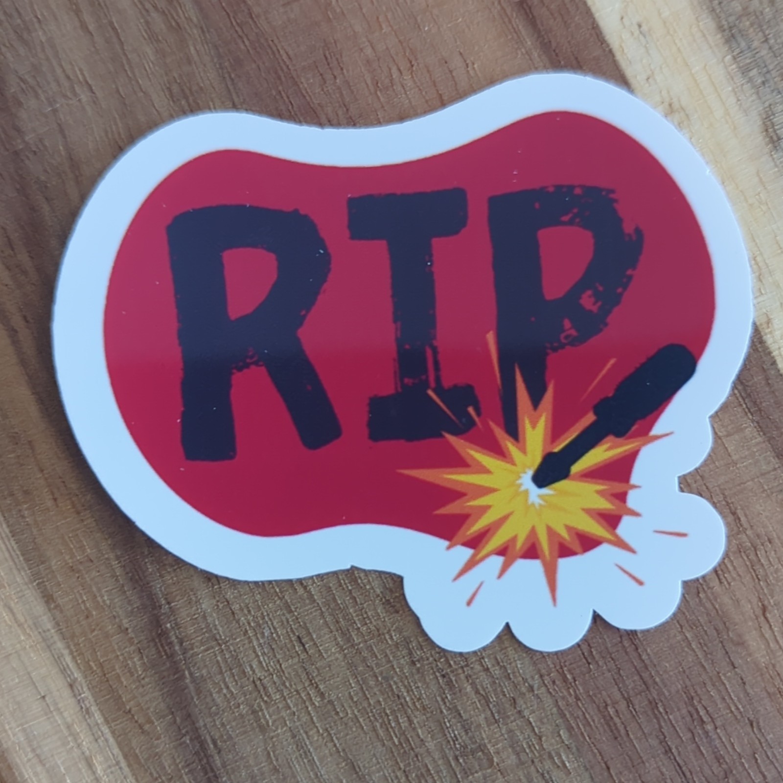 RIP Bomb Explosive Die-Cut Sticker Decal – Red Black White Yellow