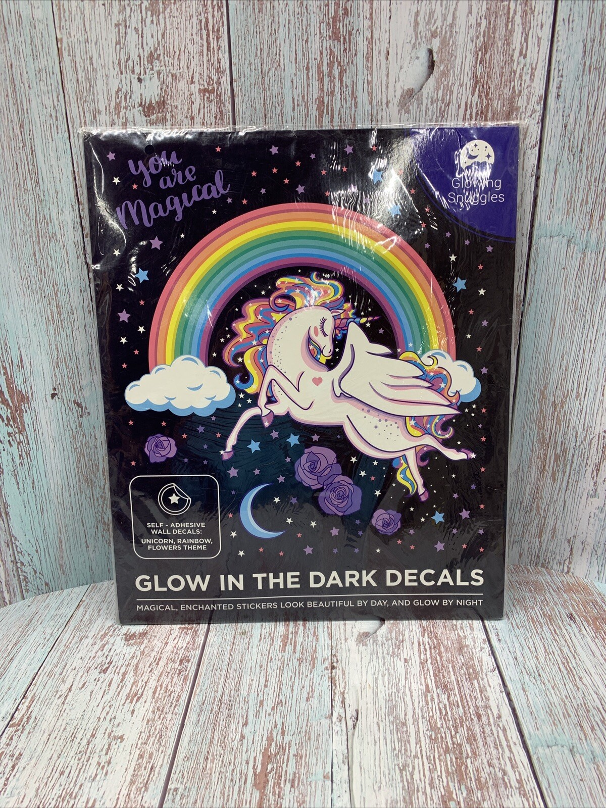 Unicorn & Stars Glow In The Dark Wall Stickers For Kids Baby Bedroom NIP
