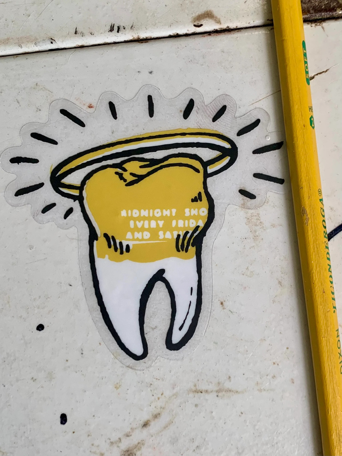 Tooth sticker / Halo tooth/ Transparent / tattoo style / lowbrow / HLC3