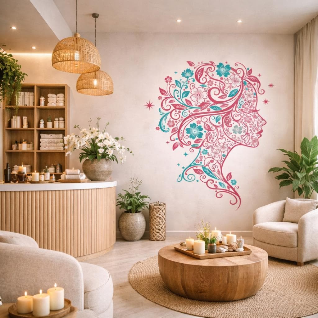 Sea Turtle Wall Decal | Tropical Floral Wall Sticker
