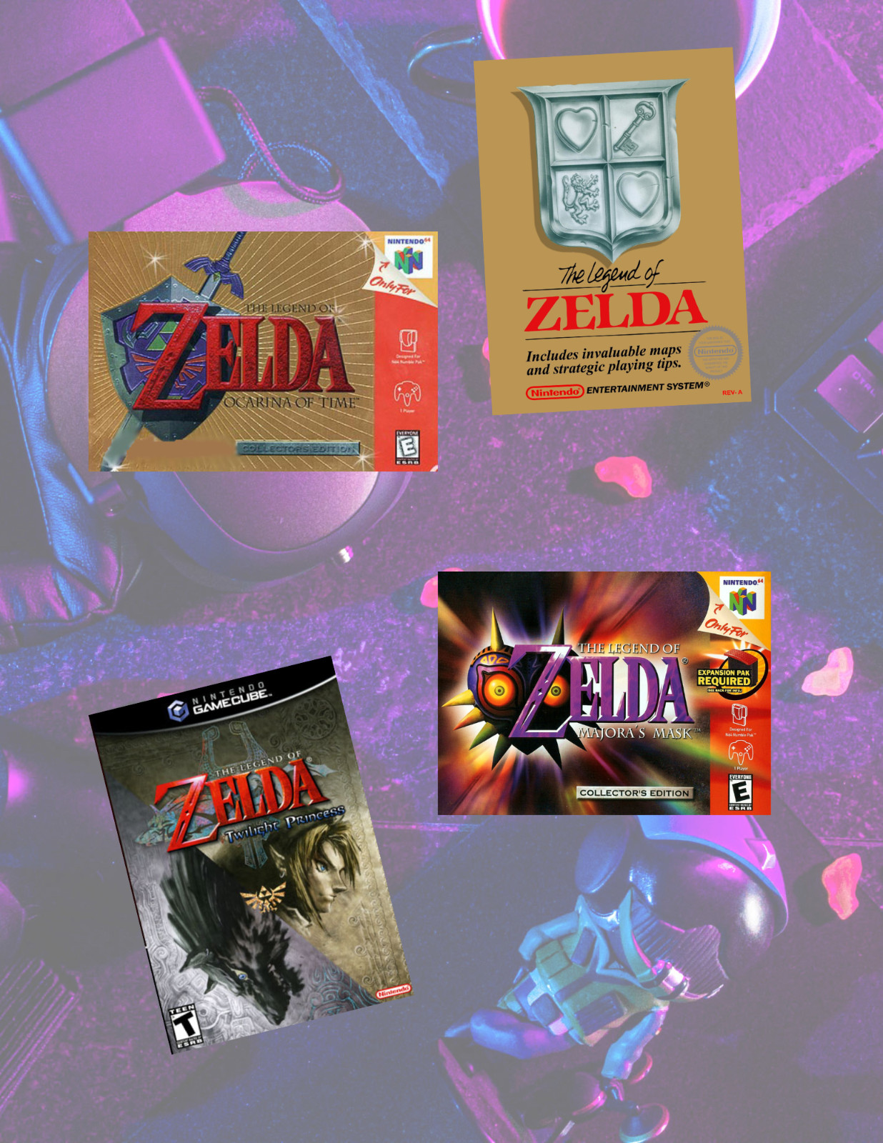 Zelda Video Games Retro Games 4pc Sticker Pack