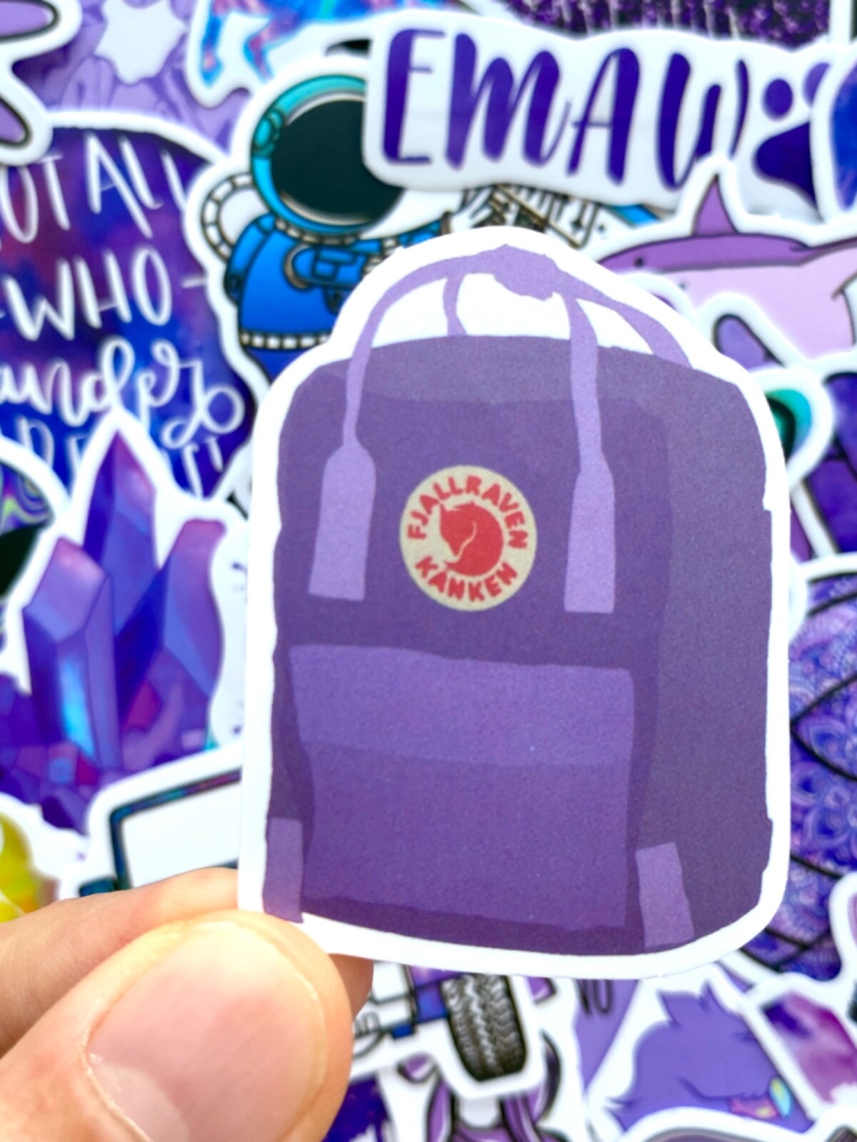 5-50 pcs Kawaii Purple Cute Stickers, Positivity Plant Nature Jeep Flower Decals