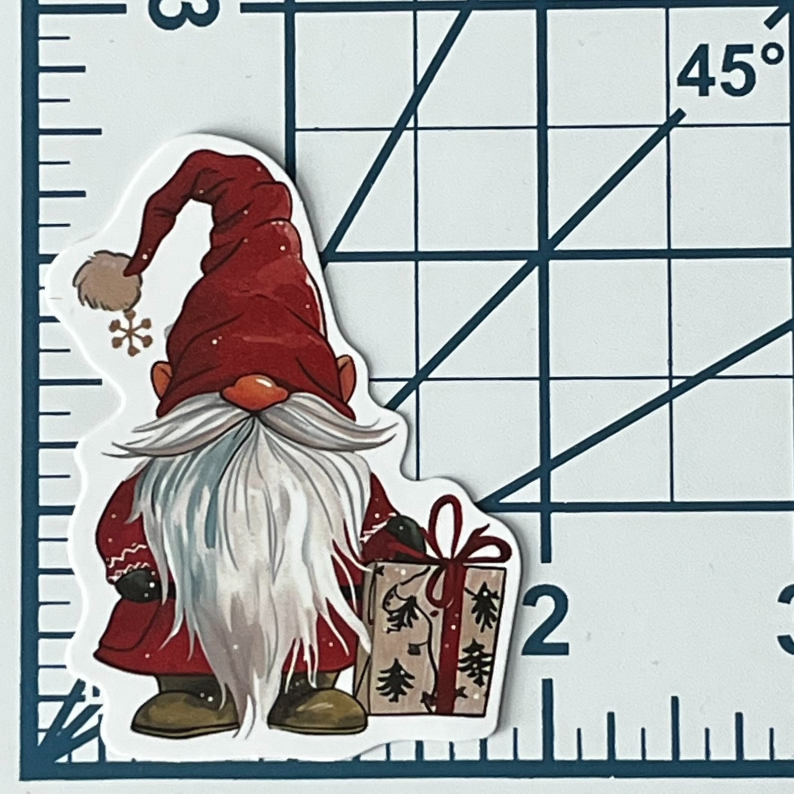 Christmas Gnome Sticker Vinyl Die Cut Decal Gift Scrapbook Journal Holiday Decor
