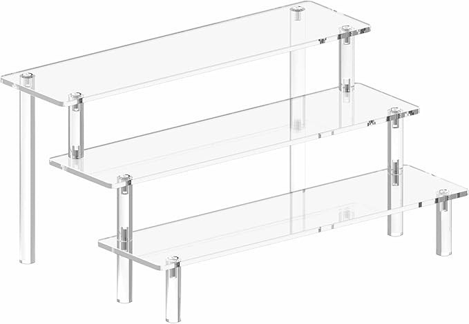 Acrylic Display Stand Risers, 3 Tier Perfume Stand Organizer, Clear Cupcake Stan