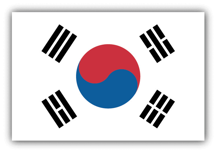 South Korea Flag Car Bumper Sticker Decal