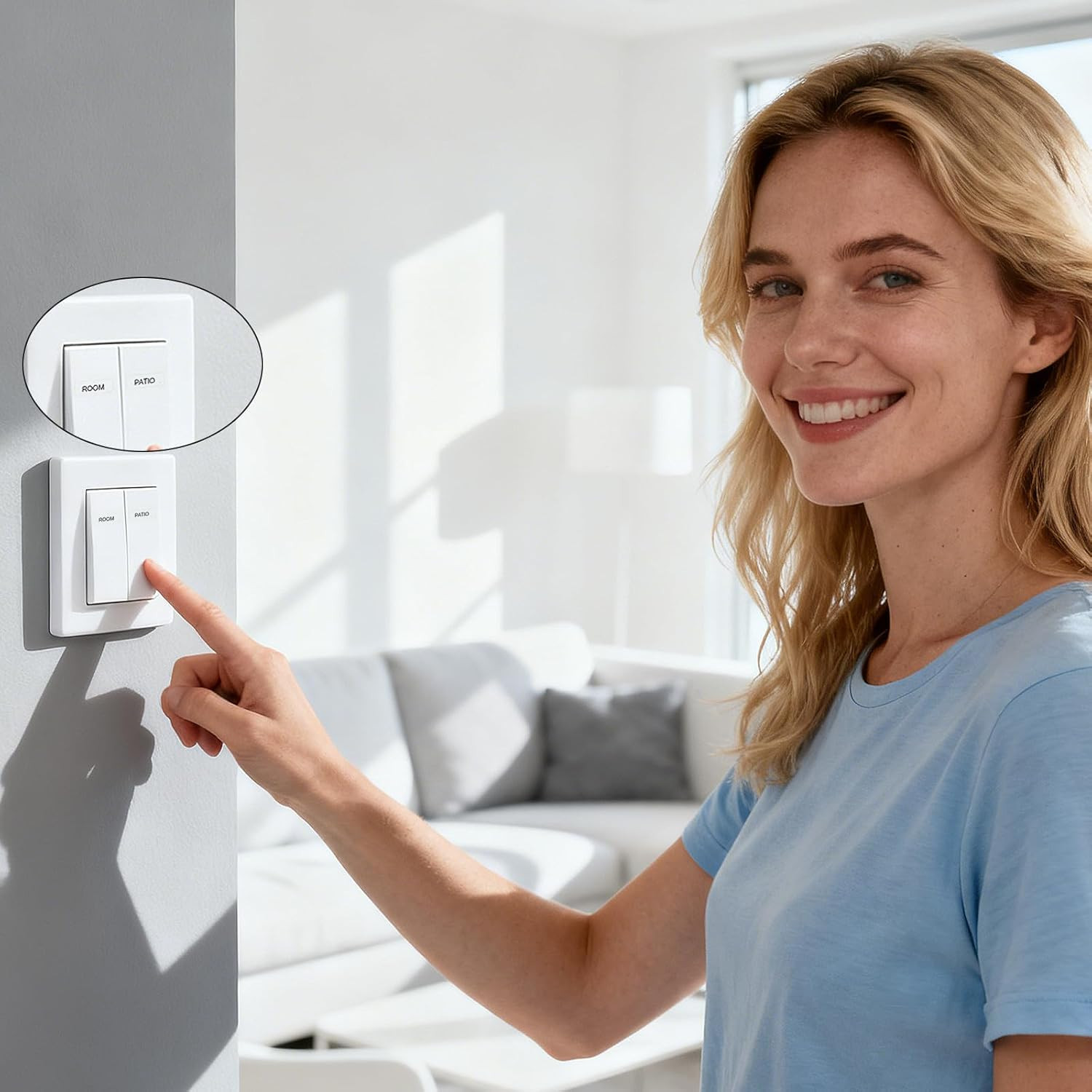 Transparent Light Switch Labels 620PCS, Waterproof Switch Stickers for Home Offi