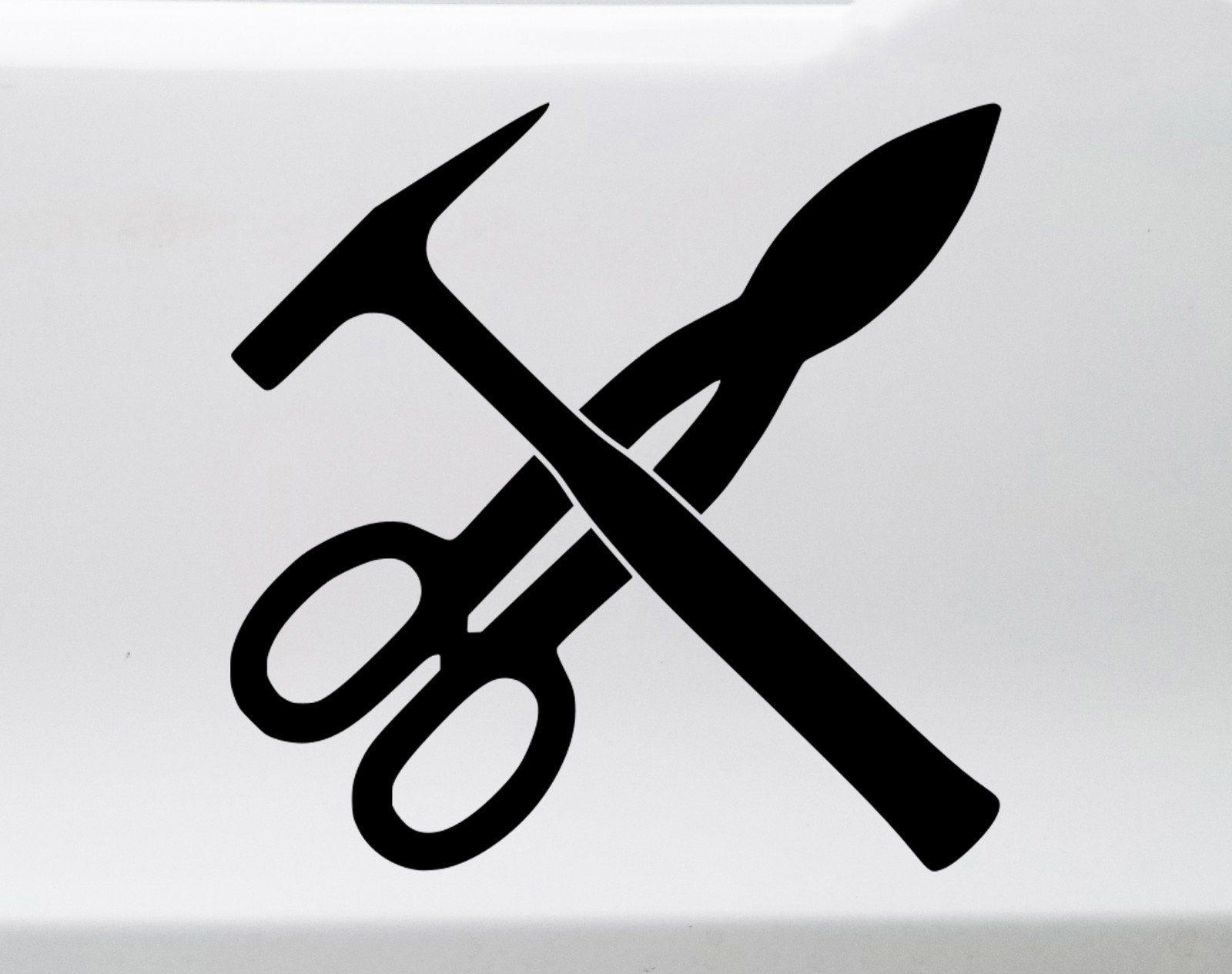 Crossed HVAC Sheet Metal Tools Vinyl Decal Tin Snips Tinners Hammer Garage Stick