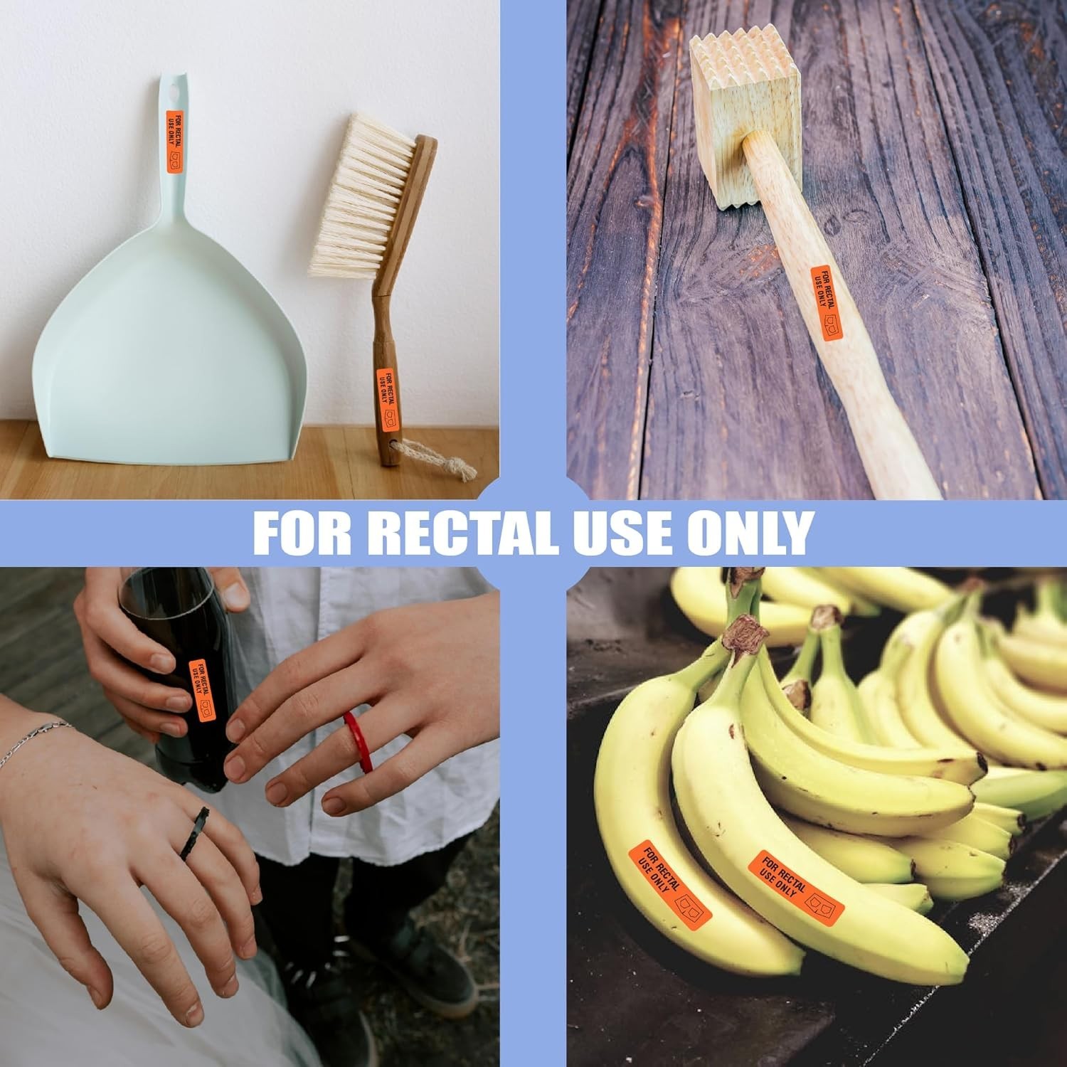 Fluorescent Red Rectal Use Only Stickers 1.5 Inch by 0.375 Inch 500 Labels Roll