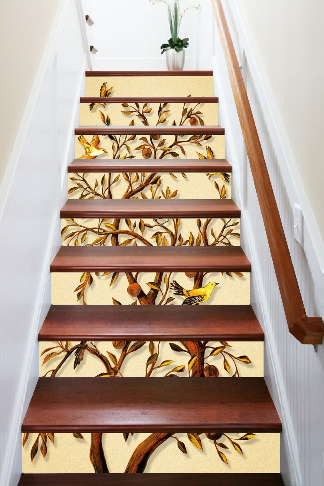 3D Retro Bird Fruit AZ985 Stair Risers Decoration Mural Vinyl Wallpaper Kay