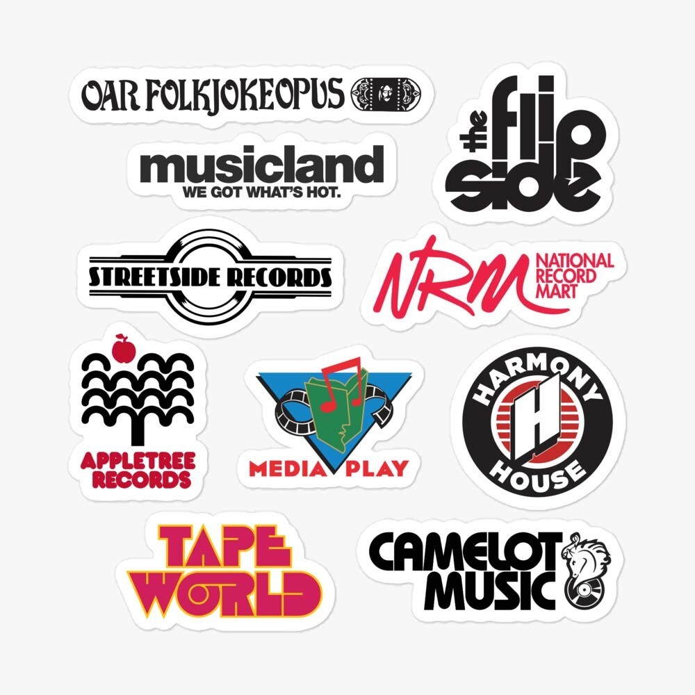 Retro Record Stores Sticker Sheet