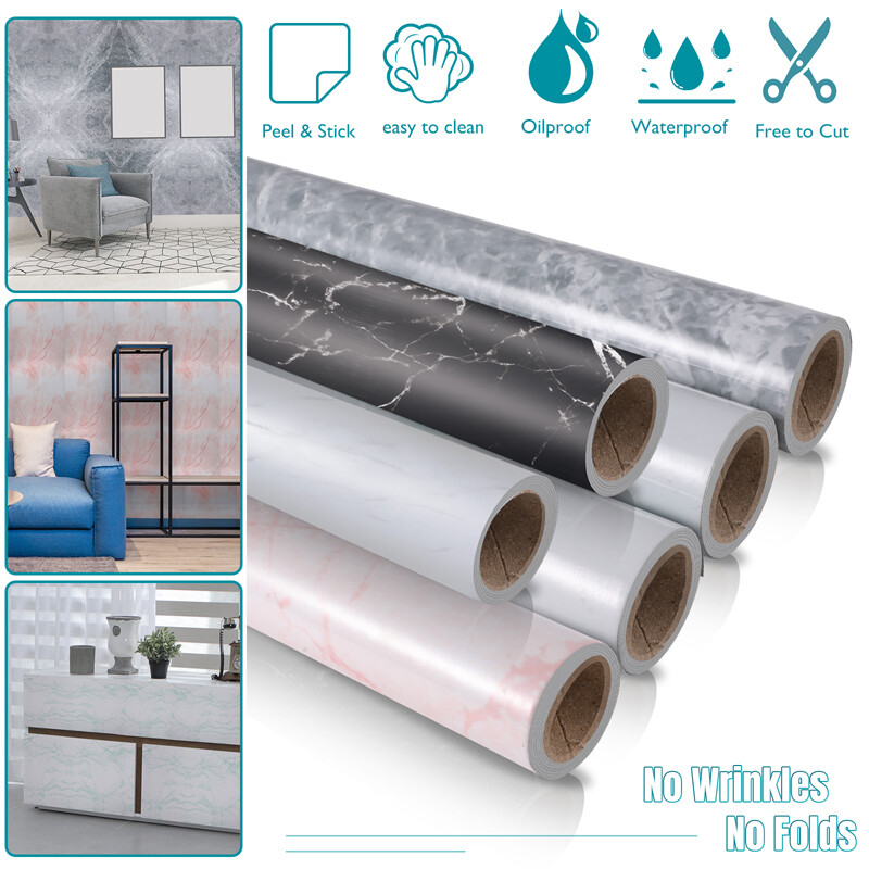 9.8 FT Self Adhesive Contact PVC Paper Peel Stick Wallpaper Kitchen Bathroom USA