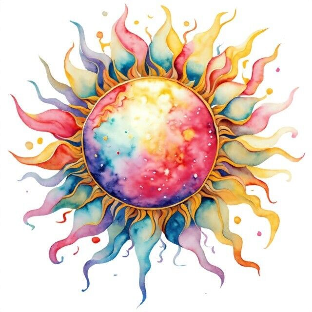 Colorful Sun Sticker Decal