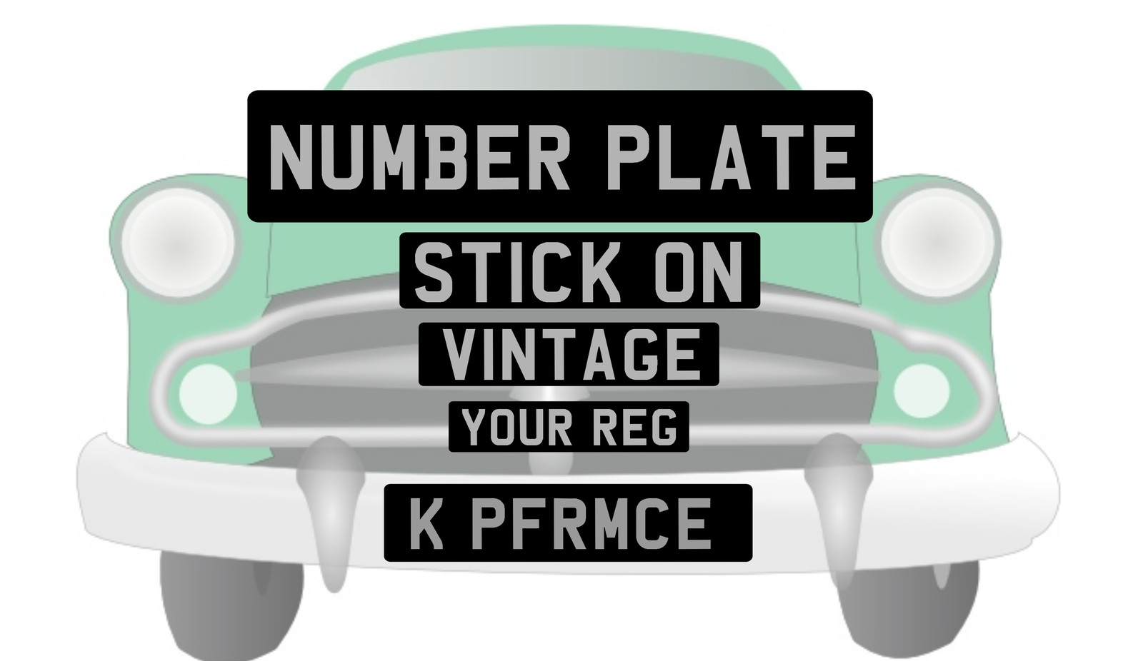 Adesivo Targa – Piccoli Mini UK Vintage Classico Adesivo Nero Registrazione