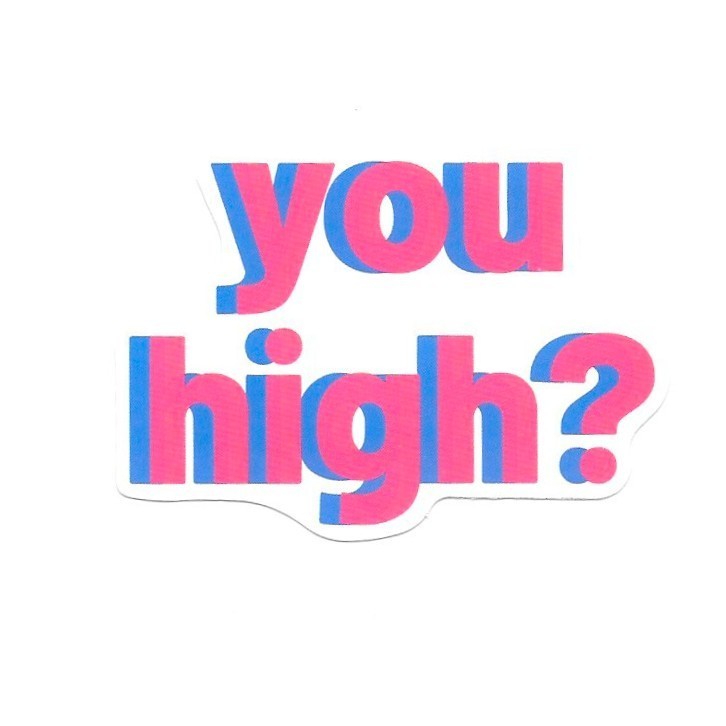 You High Vinyl Sticker Funny Sarcastic Question Novelty Weed Joke Graphic Gift