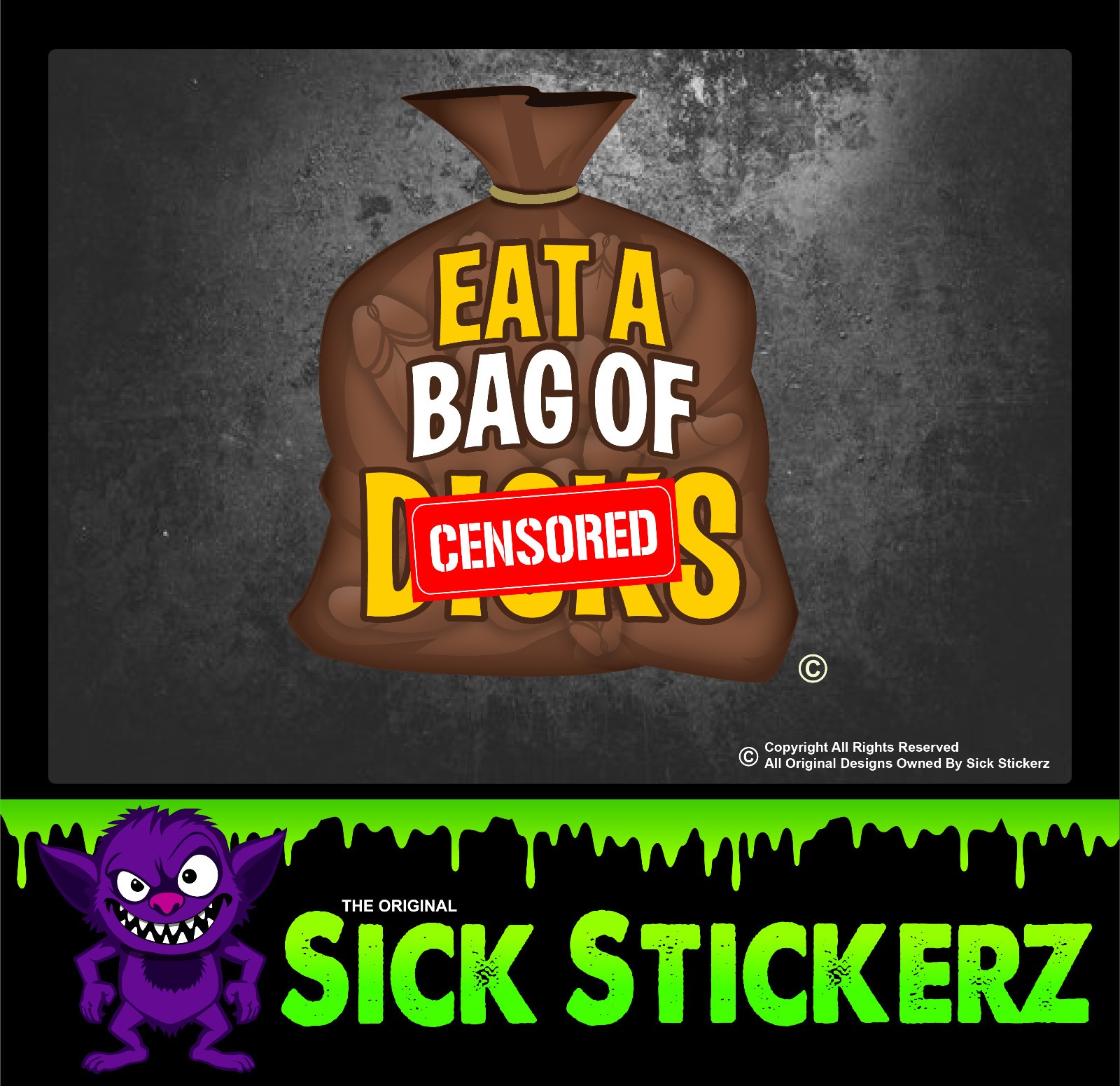 Eat A Bag Of D***s Sticker Decal Car Truck Van Window Funny Joke Rude