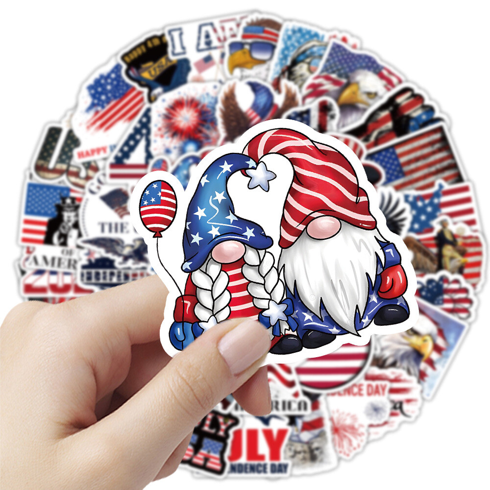 100Pcs July 4th Independence Day Sticker for Adults Teens Girls Water Bottles