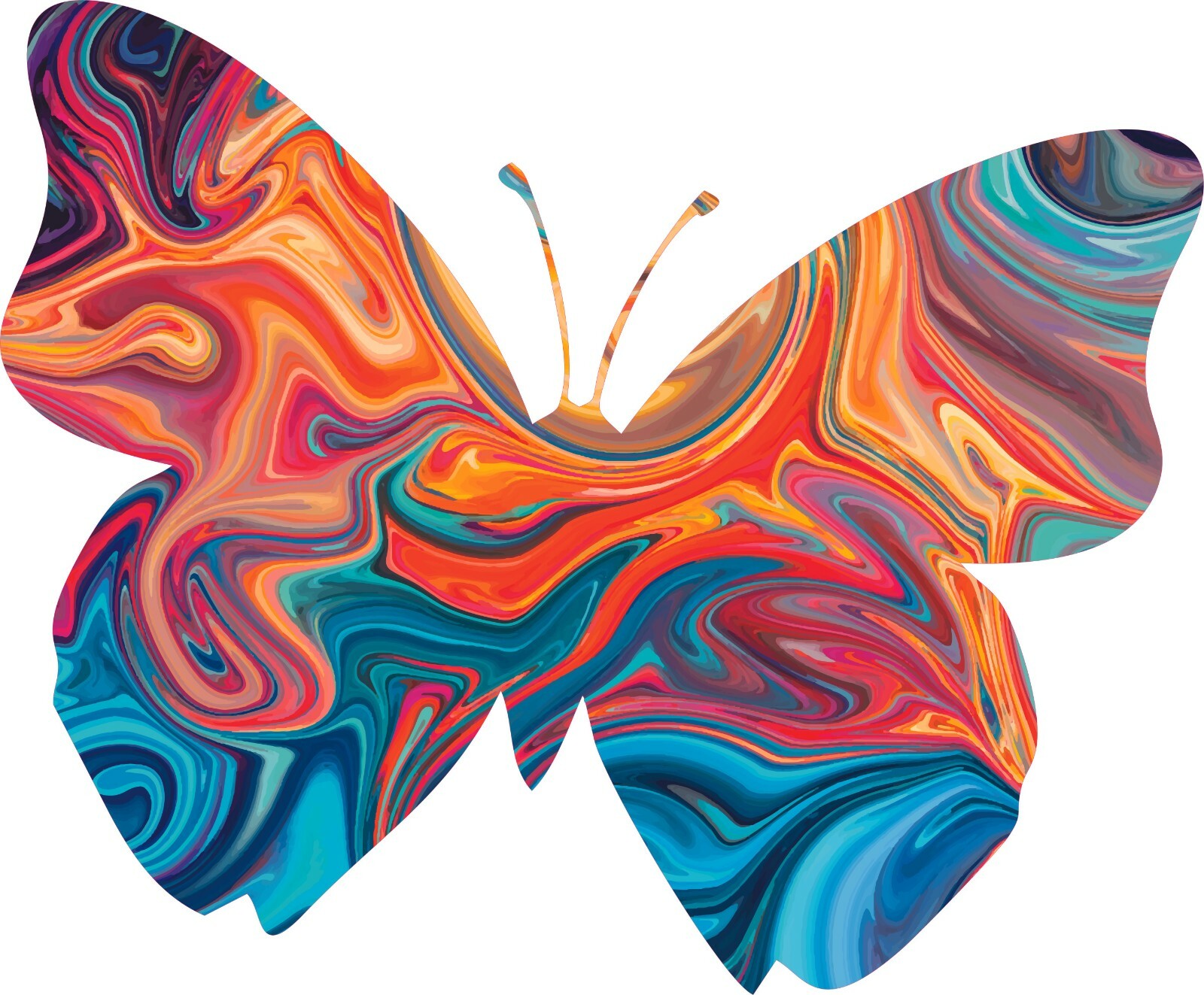 Brown Hairstreak Butterfly Home Bedroom Wall Decal Watercolor Decoration Sticker
