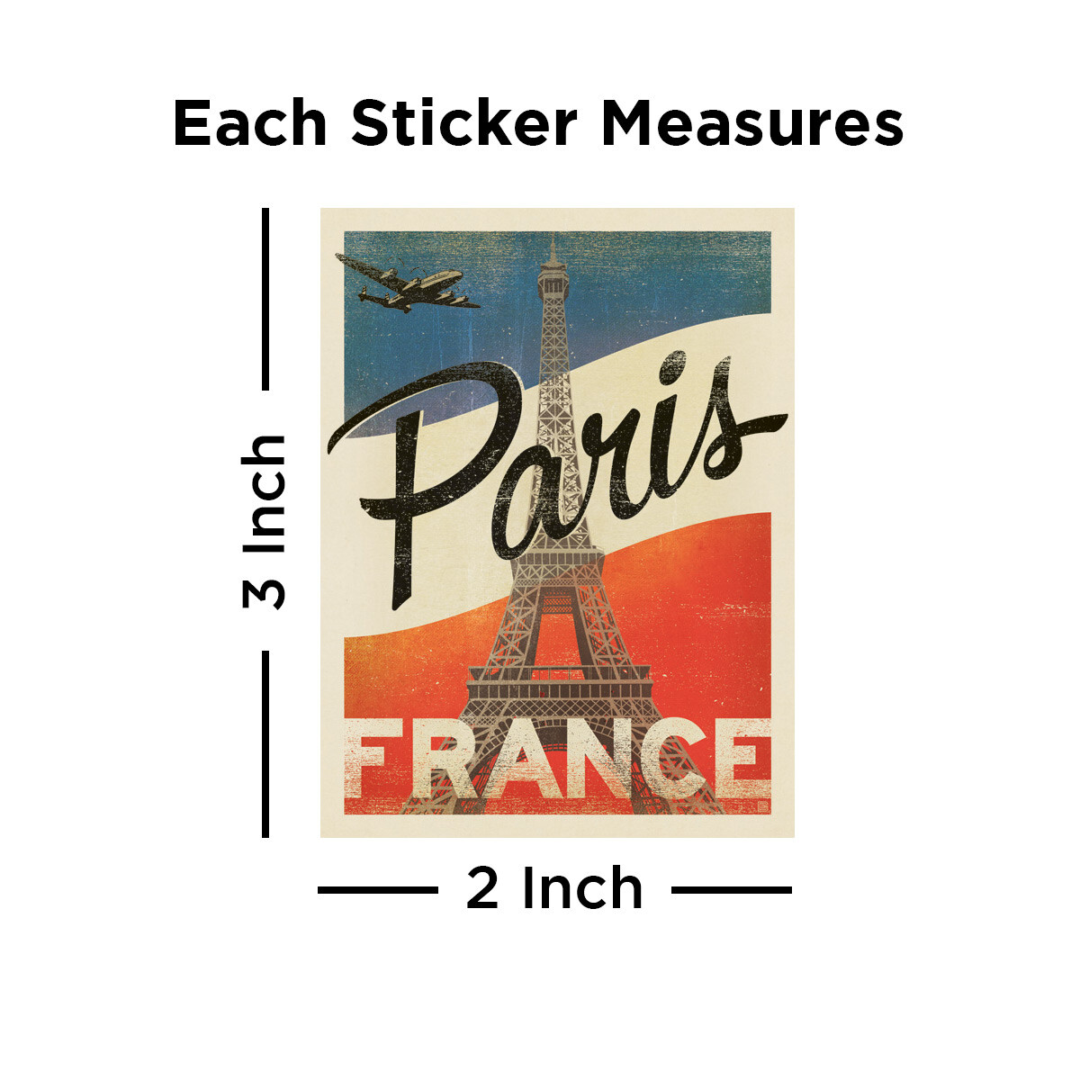 Great Cities of the World Vinyl Sticker Set of 36 Retro Travel Bumper Stickers