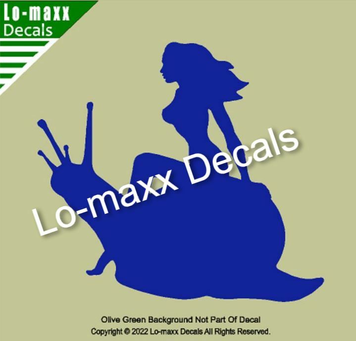 Mudflap Girl And Sexy Snail Original Design High Quality Die Cut Vinyl Decal