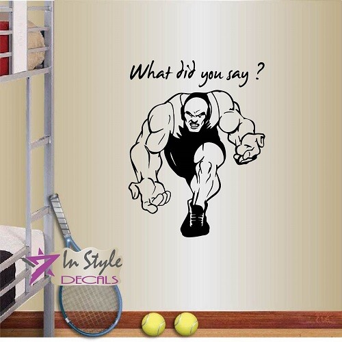 Vinyl Decal Wrestler Angry Man Sportsman Wrestling Sports Quote Wall Sticker 25