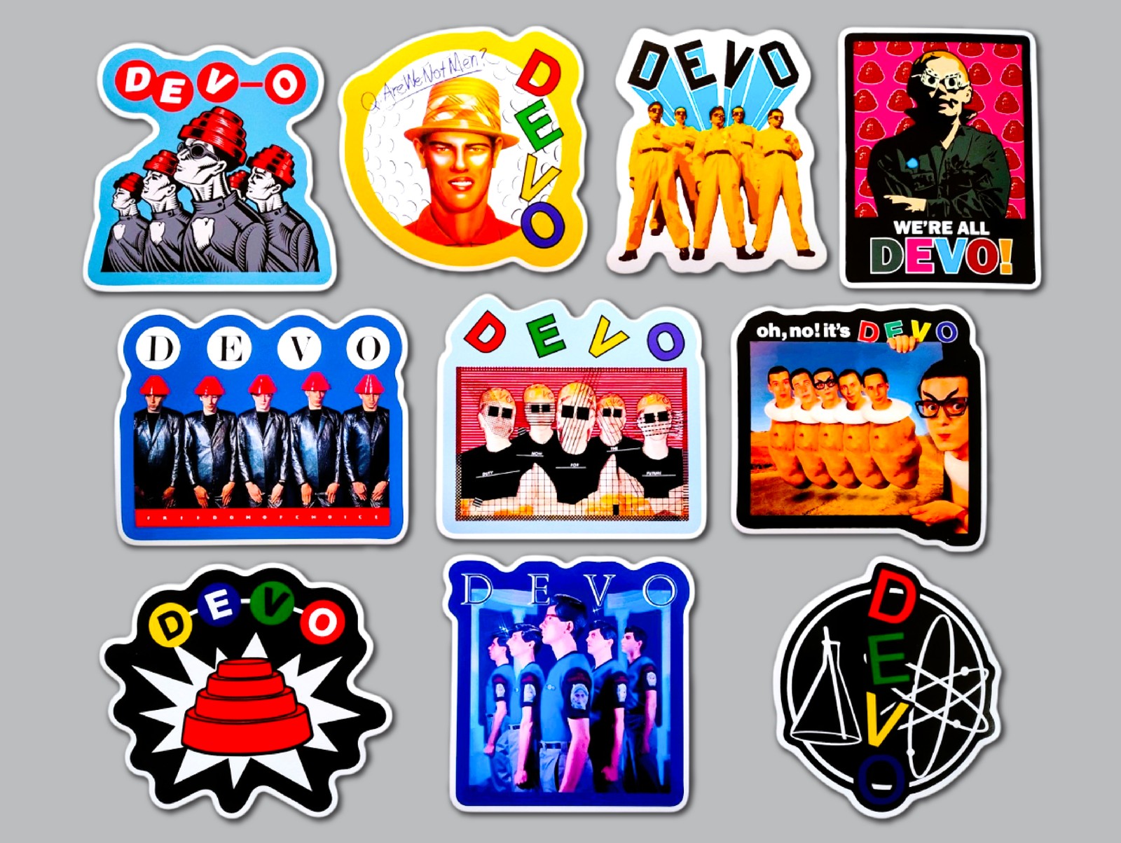 Devo Vinyl Lot Pack (10 Stickers) punk synth hardcore indie 80's alt b-52s