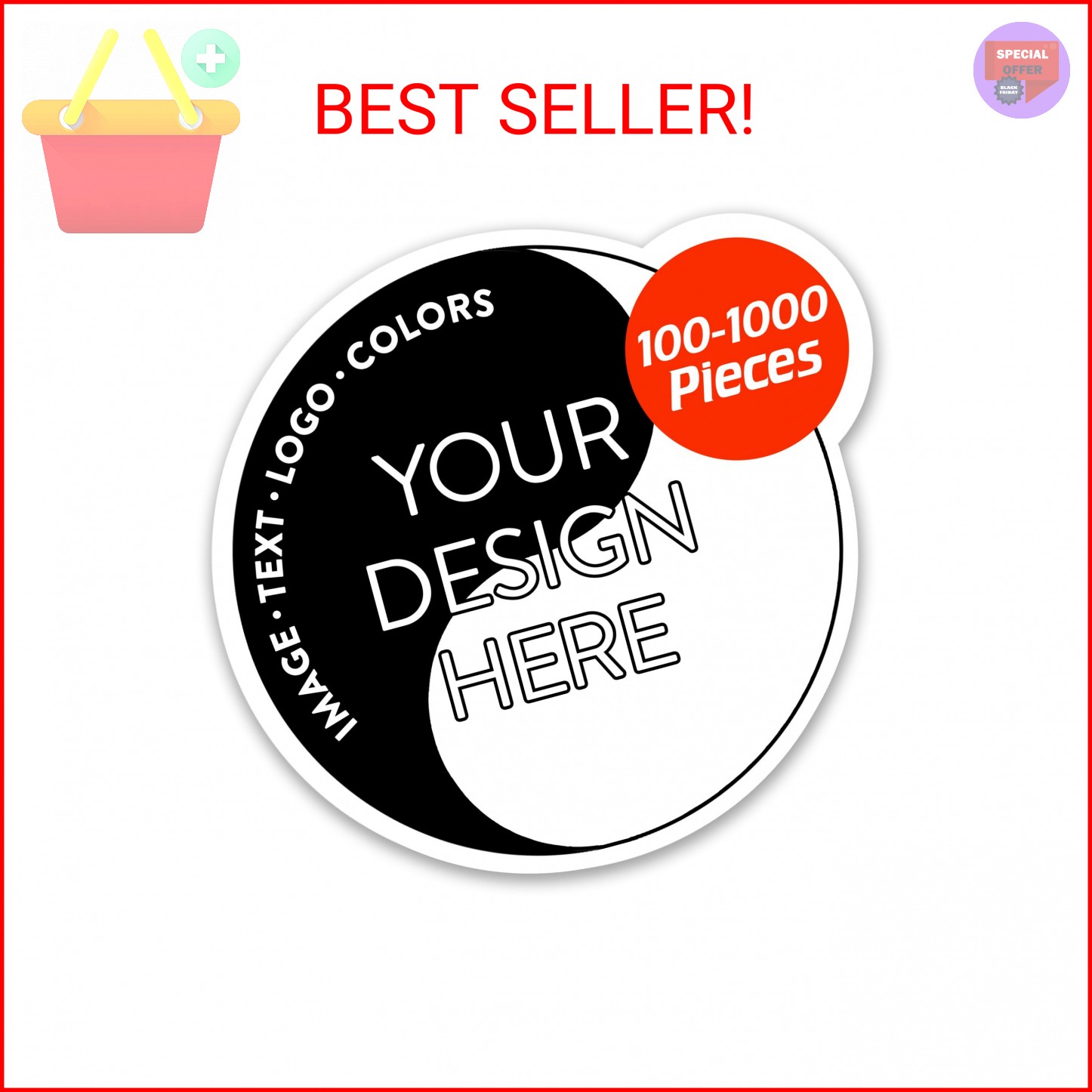 5-1000 Custom Vinyl Stickers – Upload Your own Image, Text, Design, Logo – Perso