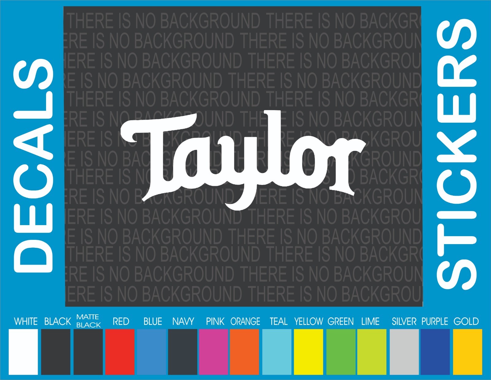 This decal/sticker is compatible with TAYLOR Guitars and others 8"