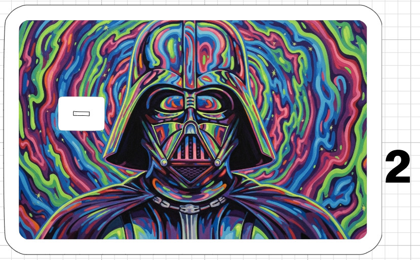 Acid Trip Darth Vader ATM Debit Credit Sticker Skin 420 Star Wars Jedi Sith US