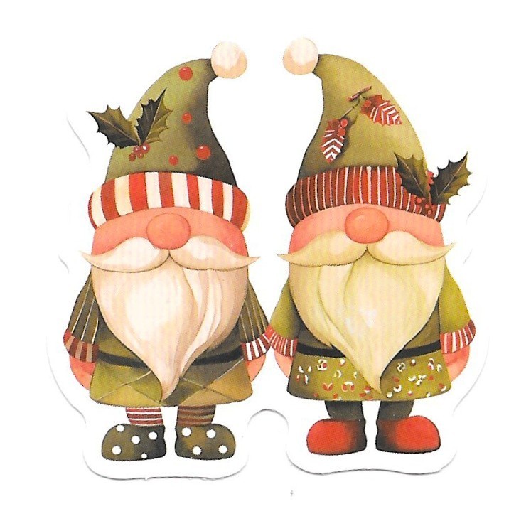 Gnome Couple Sticker Pair Holiday Christmas Vinyl Die Cut Scrapbooking Journal