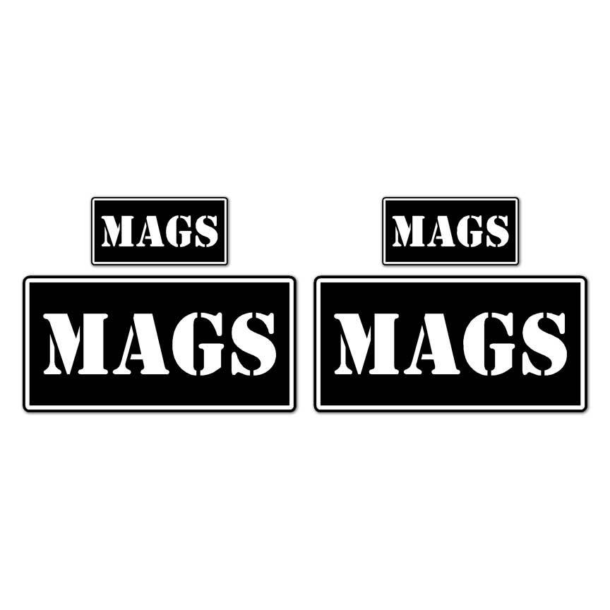 MAGS B&W Ammo Box Set, Vinyl Decal Sticker, 2@ 1"x2" & 2@ 2"x4", #8443