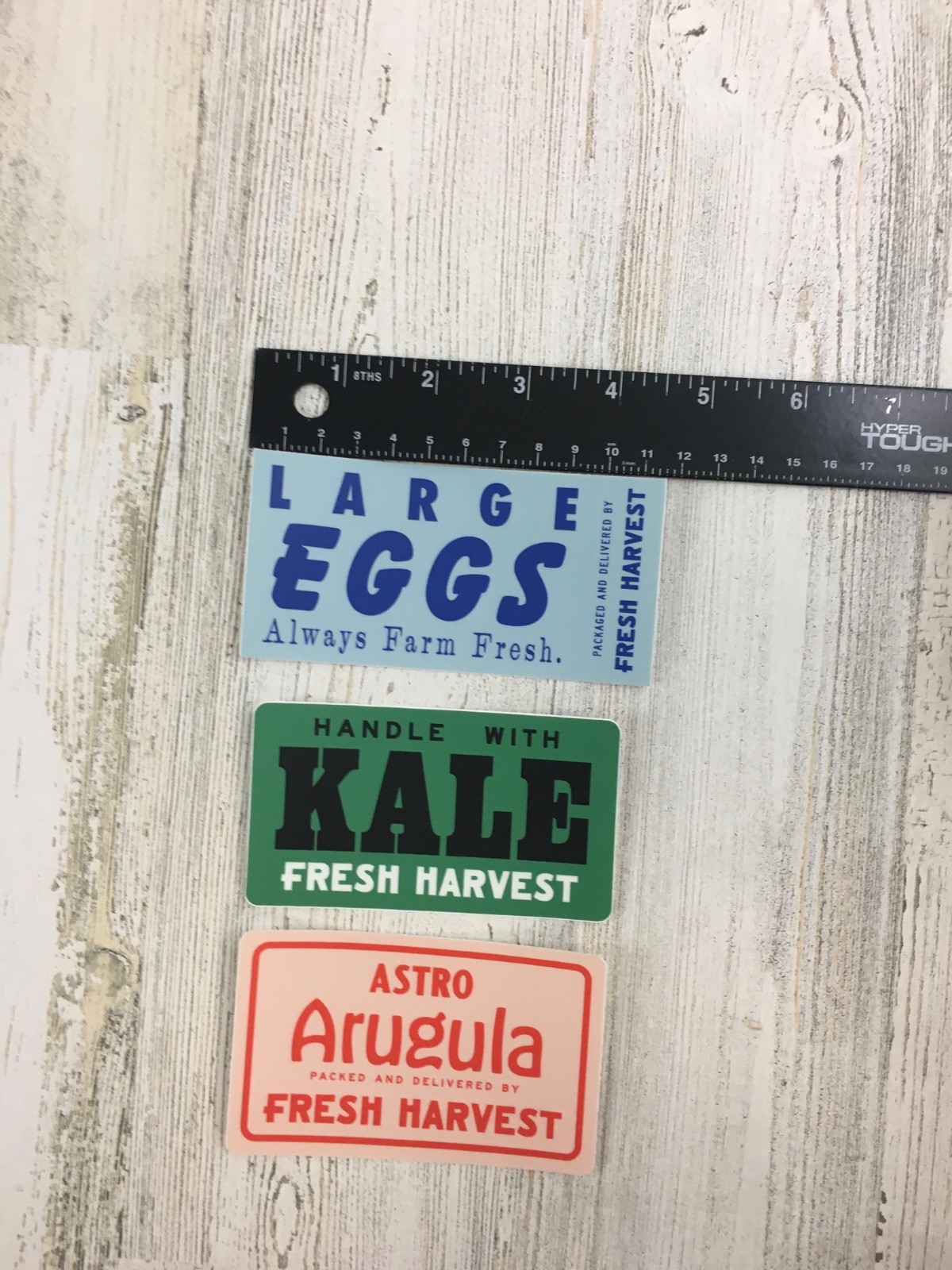 Fresh Harvest Atlanta GA Lot of 3 Farm Produce Stickers Eggs Kale Arugula NEW